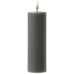 283 LED Kerze Mia Deluxe Echtwachs flackernde Flamme H: 15cm D: 5cm salbeigrün