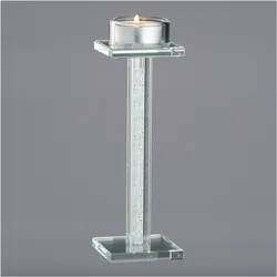 Teelichthalter KRISTAL (BHT 6x19x6 cm) - silber - BHT 6x19x6 cm
