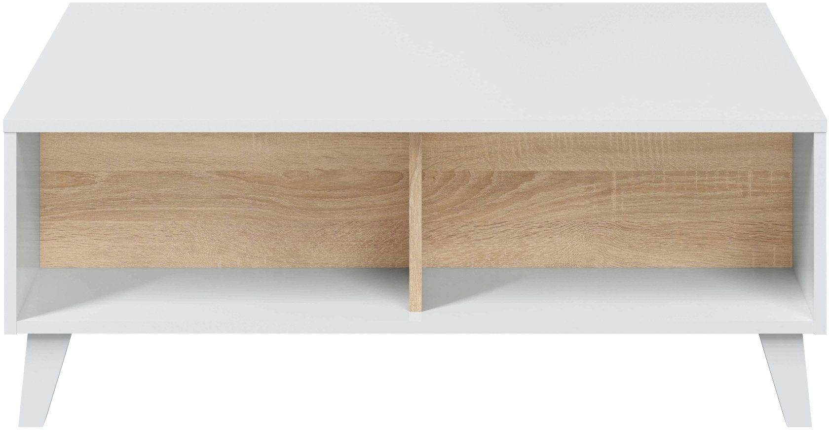 convertiblecenter Table basse relevable scandinave avec rangements REGAL