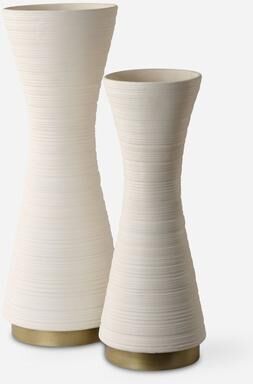Uttermost Ridgeline White Vases (Set of 2)