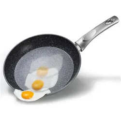 Stoneline Gourmundo Schmorpfanne 28 cm, Made in Germany, Pfanne + Kochtopf, Schwarz