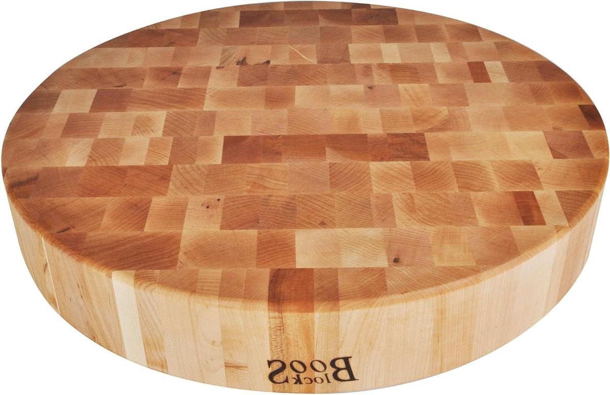 Boos Block CCB183-R Classic snijplank van Noord-Amerikaans esdoornhout, bruin, rond end grain hakblok