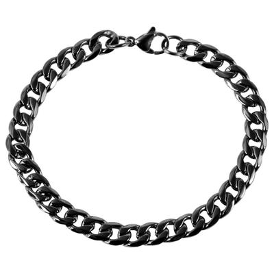 Armband ADELIA´S "Armband – Panzerarmband aus Edelstahl 21 cm", schwarz, Armbänder, Herren, 21cm, Edelstahl, Armband, Schöne Geschenkidee zum Jubiläum
