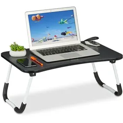 Relaxdays Schwarzer Laptoptisch Weiß,Schwarz