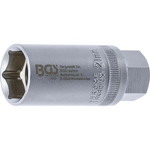 BGS-technic Zündkerzenschlüssel 2403, Steckeinsatz, 21 mm Schlüsselweite, Sechskant, Aufnahme 1/2 Zoll