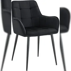 DELUKE Esszimmerstuhl BOKEL - Kunststoff Schwarz 58x62x86 cm | Essstühle Esszimmerstühle Küchenstühle Wohnzimmerstühle