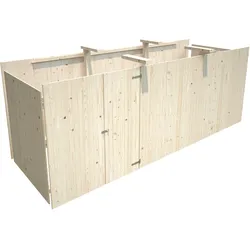 Palmako Karl 40,6 m2 - Anbauschuppen 10,9 m2 naturbelassen