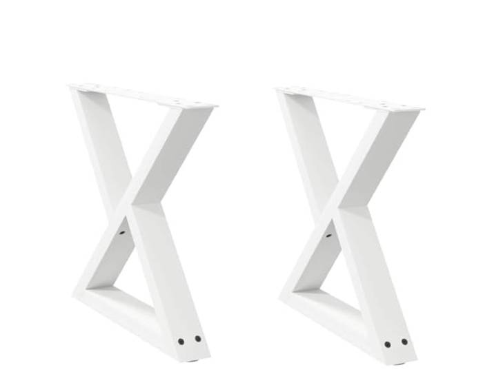 hliofuir Couchtischbeine 2er Set Weiß 50x43 cm Stahl Tischkufen Metall Stabile Untergestelle aus pulverbeschichtetem Stahl für individuelle DIY Couchtische im Wohnzimmer oder Büro.