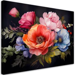 WANDBILD farbige blumen