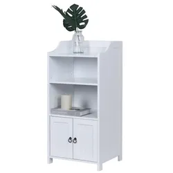 Relaxdays Badezimmerschrank 4 Fächer & Türfach Weiß