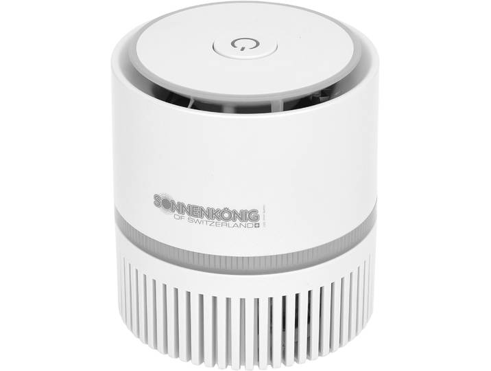 Luftreiniger SONNENKÖNIG Office Boston, Leistung 2W, USB oder Trafo, leise, waschbarer Filter , weiß, B:12,5cm H:11,7cm T:12,5cm, Luftreiniger, Luftreiniger, 99.97 % Hepa, bis 12m², entfernt 95% der unreinen Substanzen