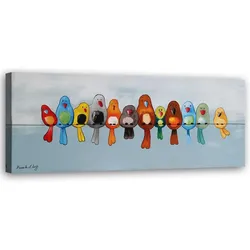 LEINWANDBILD Bunte Vögel 150x50cm