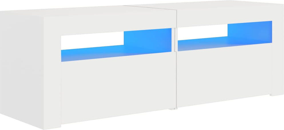 Ivy Bronx Letizia TV Cabinet with LED Lights 120x35x40 cm White 50"