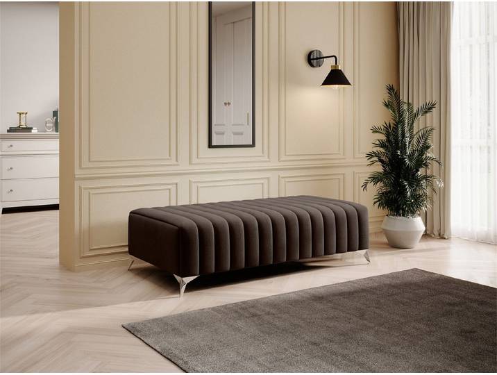 Fun Möbel Polsterhocker Designerhocker ELENI in Velourstoff Monolith