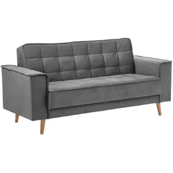 SOFA 2-Sitzer Kavindra Samtvelours anthrazit