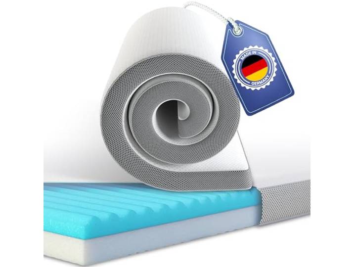 Evan Browns 7-Zonen Matratzentopper 180×200 Made in Germany 2 Härtegrade H2/H3 7-Zonen Memory Foam & Komfortschaum Anti-Rutsch