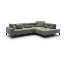 ECKSOFA MIT MOTORISCHEM SITZVORZUG OHIO Grau Cord Relaxfunktion