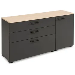 Röhr Kommode inkl. Deckplatte Cocoon 3tlg. Dekor Grau Graphit