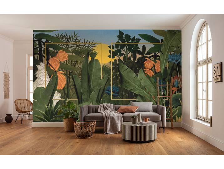 Fototapete KOMAR Komar Vlies Fototapete - Rousseau Remix - Größe 350 x 250 cm , lila (modern), H:1,4m L:2,5m, Vlies, Tapeten, Fototapete