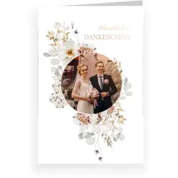 Dankeskarte zur Hochzeit mit eigenen Fotos gestalten im Design "Midwinter - Dankeskarte" - Musterkarte - Karten einfach online bei wunderkarten gestalten und bestellen