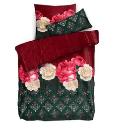 BADIZIO Classic Wendebettwäsche Ornamente & Rosen Mikrofaser Plüsch Einzelbett, 3tlg.