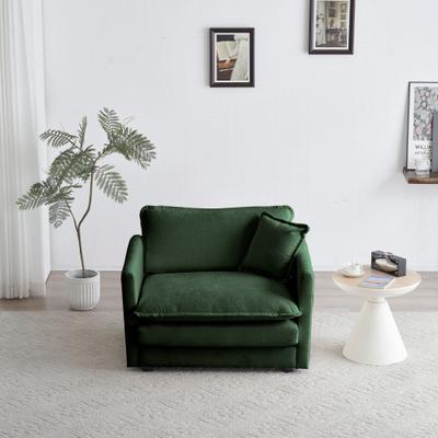 GREATPLANINC Chenille Fabric Single Sofa Chair, Comfy Upholstered Reading Armchair, Accent Chair with Toss Pillow for Living Room, Bedroom