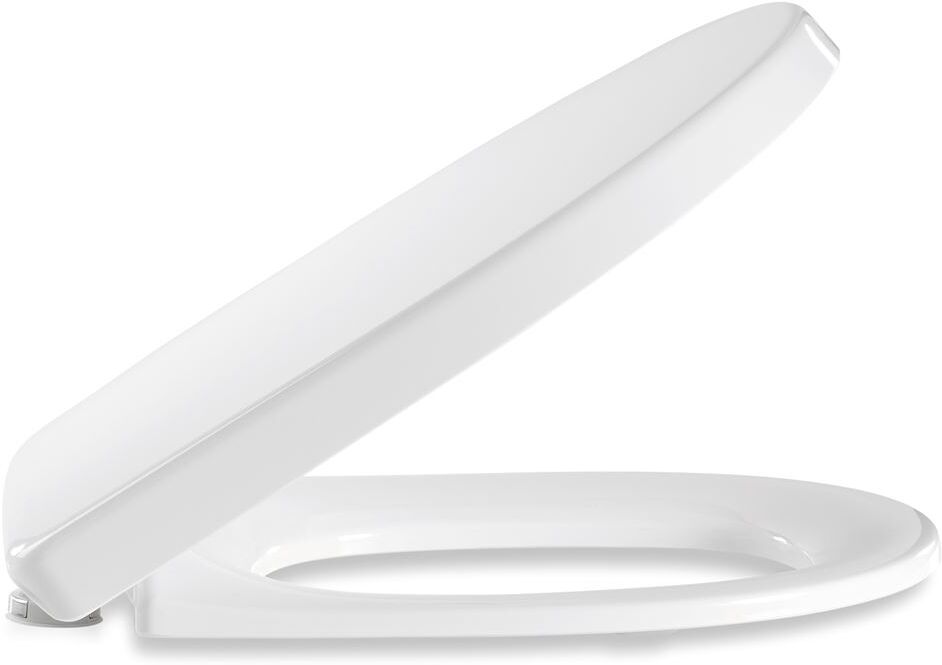 Pressalit Delight WC siège 492000-D69999 blanc, avec couvercle, abaissement automatique, Inox inclinable D69, Inox , relevable