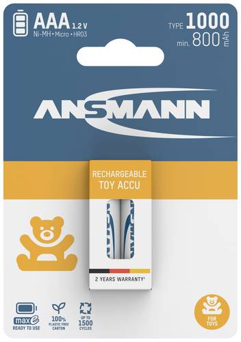 Ansmann 1311-0029 Micro (AAA)-Akku NiMH 800 mAh 1.2V 2St.