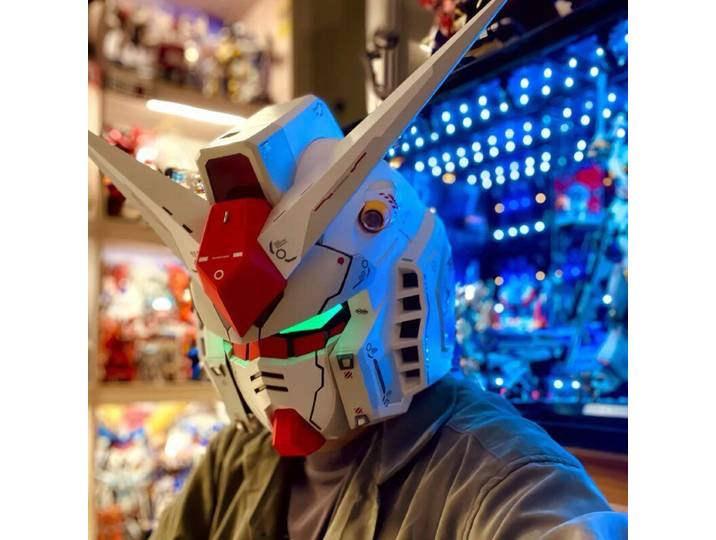 Casque complet lumineux et respirant pour adulte, modèle Rx78 Gundam, ornement de collection pour cosplay et exposition à domicile