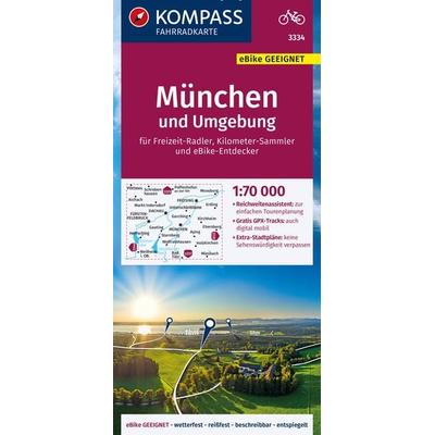 KOMPASS Fahrradkarte 3334 München und Umgebung 1:70.000, Sonstige von , KOMPASS Freytag & Berndt, 978-3-99121-515-8