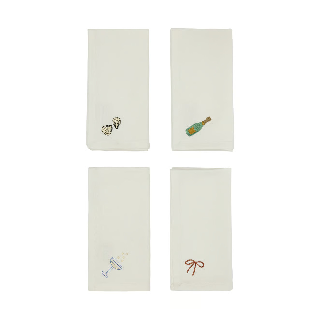 OYOY New Year katoenen servetten 4-pack Offwhite 45 x 45 cm