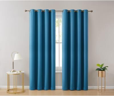 HLC.me Laurance 100% Blackout Curtains - Thermal Insulation Energy Efficient Grommet Window Curtains, Set of 2