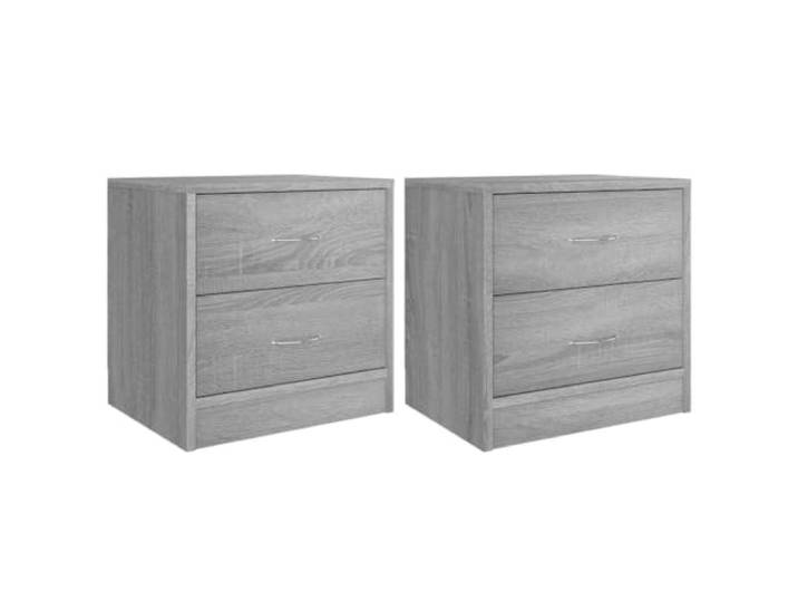 GHVBNMF Nachttische 2er Set Grau Sonoma 40x30x40 cm Beistelltisch Praktischer Beistellschrank fürs Schlafzimmer mit 2 Schubladen für Bücher und nützliche Ablagefläche.