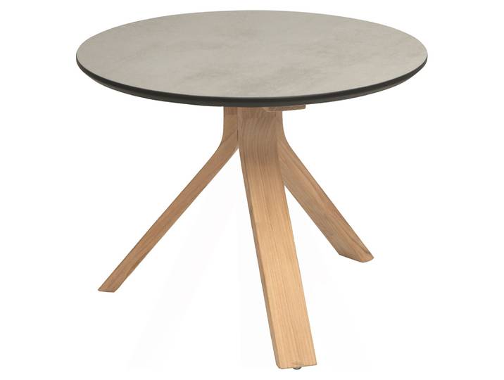 Stern Beistelltisch Freddie Ø 55 cm Teak mit Tischplatte