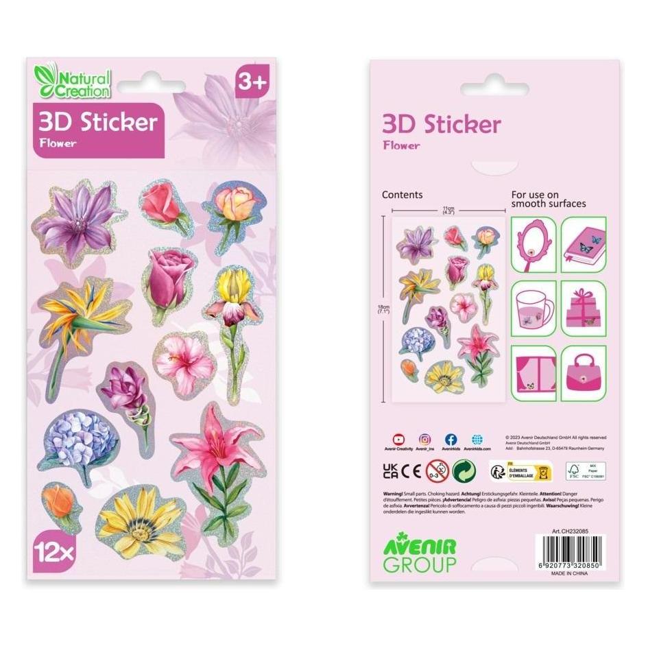 Avenir 3D Sticker - Blumen (12 Sticker) (54613933)