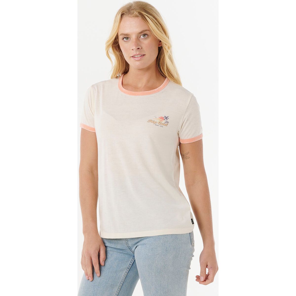 RipCurl Swell Lines Ringer Tee bone (3021) S 0L9WTE_3021_S