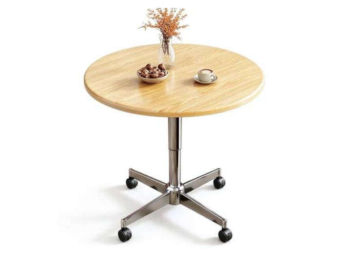 GAOCUNBING Runder Bartisch, 360 Grad drehbar, höhenverstellbar; Beistelltisch, höhenverstellbar Wood,50cm/19.7in