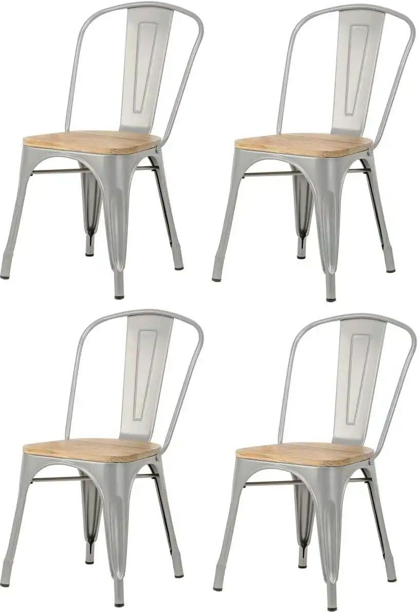 Höffner Stuhl 4er-Set  Nash ¦ grau ¦ Maße (cm): B: 44 H: 82,5