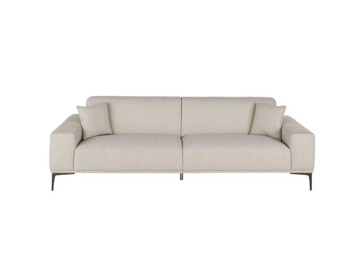 Hellgrau meliertes 3/4-Sitzer-Sofa