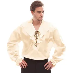 Rüschen-Hemd für Herren, beige