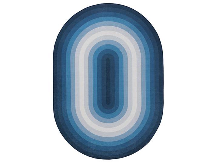 Tapis tissé à plat bleu 140x200