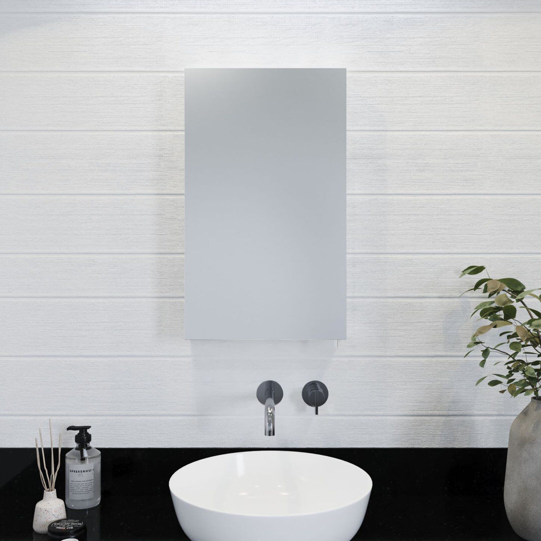 Croydex 400mm W 670mm H Surface Frameless Medicine Cabinet Mirror 2 Adjustable Silver 670mm H