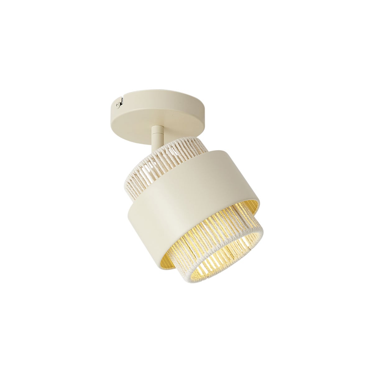 Qazqa Moderne opbouwspot beige met textiel en metaal - Verstelbaar