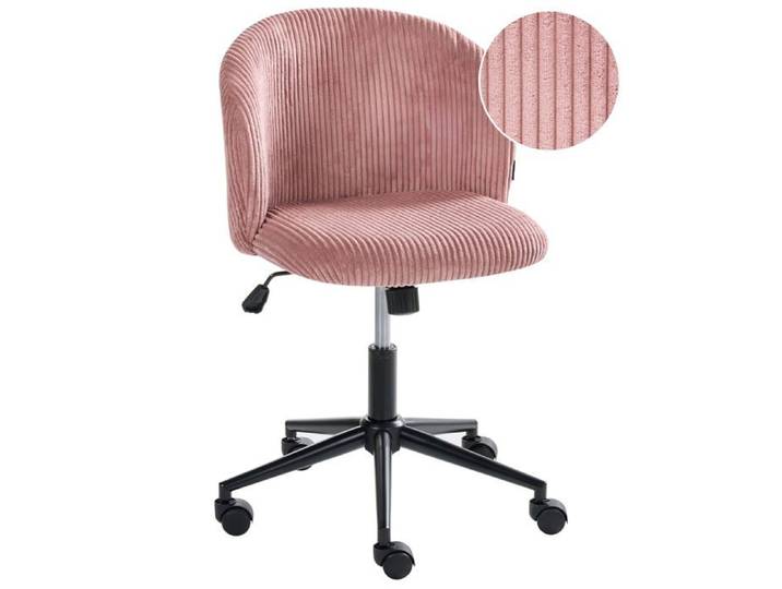 Chaise de bureau MILES Velours côtelé Rose