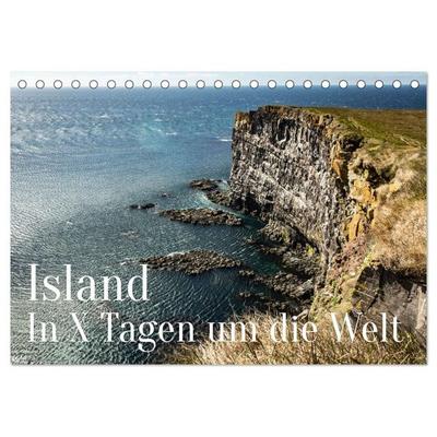 Island - In X Tagen um die Welt (Tischkalender 2027 DIN A5 quer), CALVENDO Monatskalender