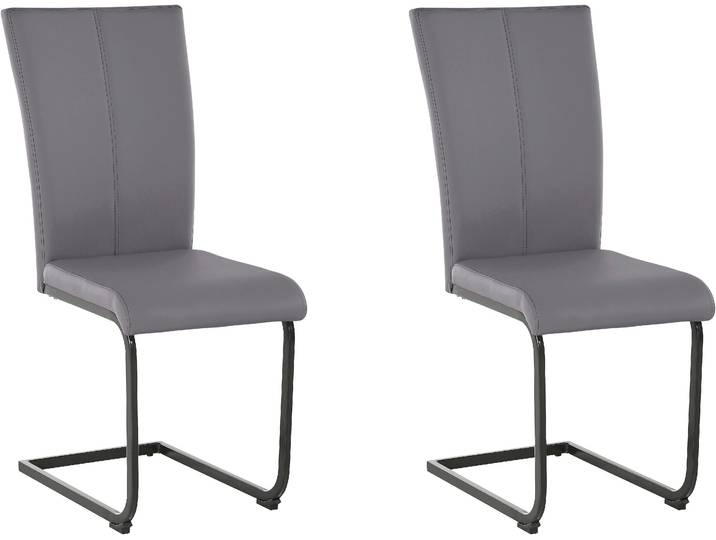 Freischwinger GOODPRODUCT Oliver , grau (grau (ascona 1061), schwarz), B:43cm H:98cm T:55cm, Obermaterial: 100% Kunstleder, Stühle, Freischwinger, Stuhl belastbar bis 120 Kg