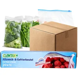 CLENTAX Gefrierbeutel 1L mit Gleitverschluss 30 x 20 St