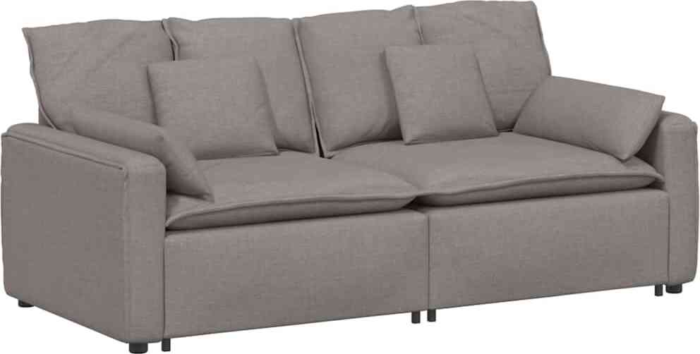 Modulares Sofa mit Kissen Taupe
