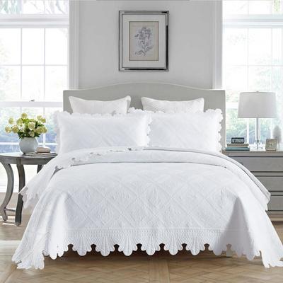 MarCielo 3Pcs Cotton Oversized Quilt Bedspread Coverlet Set TK