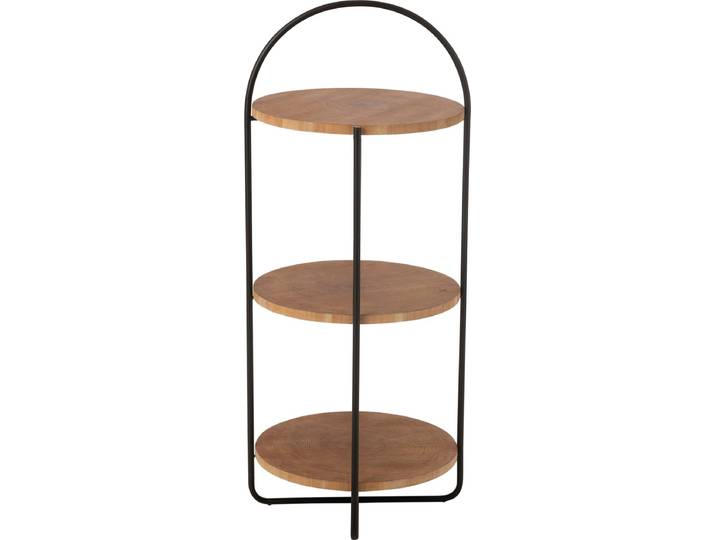J-Line rek Mia - ijzer - naturel/zwart